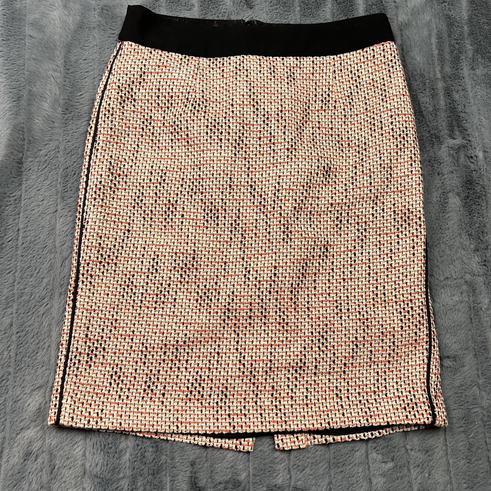 Banana Republic Skirt Womens 0 Multicolor Tweed Pencil Knee Length Lined